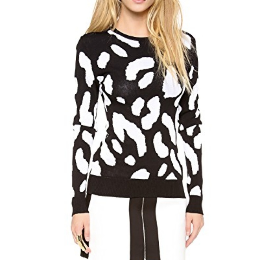 Josh Goot Slim Sweater, Black/White, SM, NEW